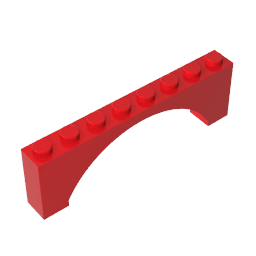 Brick Arch 1 x 8 x 2 Raised #16577 Brick Arch 1 x 8 x 2 Raised #16577 - 10-Red Lego Block Sets Alternative