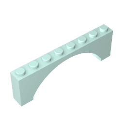 Brick Arch 1 x 8 x 2 Raised #16577 Brick Arch 1 x 8 x 2 Raised #16577 - 45-Light Aqua Lego Block Sets Alternative