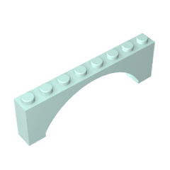 Brick Arch 1 x 8 x 2 Raised #16577 Brick Arch 1 x 8 x 2 Raised #16577 - 45-Light Aqua Lego Block Sets Alternative