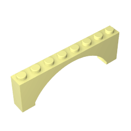 Brick Arch 1 x 8 x 2 Raised #16577 Brick Arch 1 x 8 x 2 Raised #16577 - 33-Bright Light Yellow Lego Block Sets Alternative