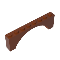 Brick Arch 1 x 8 x 2 Raised #16577 Brick Arch 1 x 8 x 2 Raised #16577 - 81-Reddish Brown Lego Block Sets Alternative