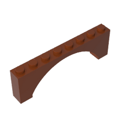 Brick Arch 1 x 8 x 2 Raised #16577 Brick Arch 1 x 8 x 2 Raised #16577 - 81-Reddish Brown Lego Block Sets Alternative