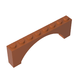 Brick Arch 1 x 8 x 2 Raised #16577 Brick Arch 1 x 8 x 2 Raised #16577 - 83-Dark Orange Lego Block Sets Alternative