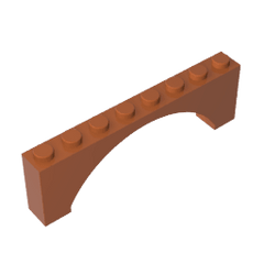 Brick Arch 1 x 8 x 2 Raised #16577 Brick Arch 1 x 8 x 2 Raised #16577 - 83-Dark Orange Lego Block Sets Alternative
