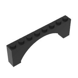 Brick Arch 1 x 8 x 2 Raised #16577 Brick Arch 1 x 8 x 2 Raised #16577 - 80-Black Lego Block Sets Alternative