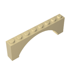 Brick Arch 1 x 8 x 2 Raised #16577 Brick Arch 1 x 8 x 2 Raised #16577 - 31-Tan Lego Block Sets Alternative