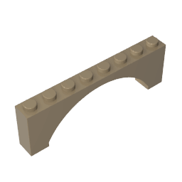 Brick Arch 1 x 8 x 2 Raised #16577 Brick Arch 1 x 8 x 2 Raised #16577 - 34-Dark Tan Lego Block Sets Alternative