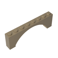 Brick Arch 1 x 8 x 2 Raised #16577 Brick Arch 1 x 8 x 2 Raised #16577 - 34-Dark Tan Lego Block Sets Alternative