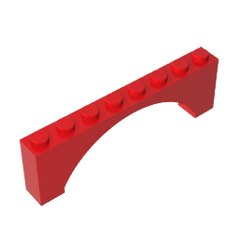 Brick Arch 1 x 8 x 2 Raised #16577 Brick Arch 1 x 8 x 2 Raised #16577 - 10-Red Lego Block Sets Alternative