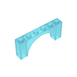 Brick Arch 1 x 6 x 2 – Thin Top without Reinforced Underside [New Version] #15254 Brick Arch 1 x 6 x 2 – Thin Top without Reinforced Underside [New Version] #15254 - 152-Trans Light Blue Lego Block Sets Alternative
