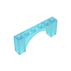 Brick Arch 1 x 6 x 2 – Thin Top without Reinforced Underside [New Version] #15254 Brick Arch 1 x 6 x 2 – Thin Top without Reinforced Underside [New Version] #15254 - 152-Trans Light Blue Lego Block Sets Alternative