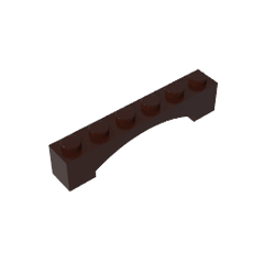 Brick Arch 1 x 6 Raised Arch #92950 Brick Arch 1 x 6 Raised Arch #92950 - 82-Dark Brown Lego Block Sets Alternative