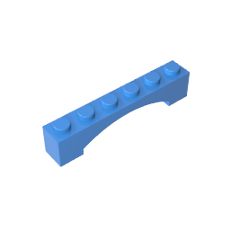 Brick Arch 1 x 6 Raised Arch #92950 Brick Arch 1 x 6 Raised Arch #92950 - 51-Dark Azure Lego Block Sets Alternative