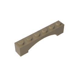 Brick Arch 1 x 6 Raised Arch #92950 Brick Arch 1 x 6 Raised Arch #92950 - 34-Dark Tan Lego Block Sets Alternative