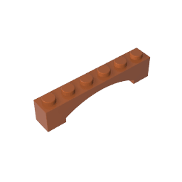 Brick Arch 1 x 6 Raised Arch #92950 Brick Arch 1 x 6 Raised Arch #92950 - 83-Dark Orange Lego Block Sets Alternative