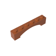 Brick Arch 1 x 6 Raised Arch #92950 Brick Arch 1 x 6 Raised Arch #92950 - 83-Dark Orange Lego Block Sets Alternative