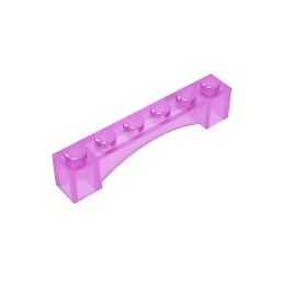 Brick Arch 1 x 6 Raised Arch #92950 Brick Arch 1 x 6 Raised Arch #92950 - 111-Trans Dark Pink Lego Block Sets Alternative