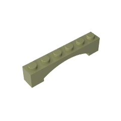 Brick Arch 1 x 6 Raised Arch #92950 Brick Arch 1 x 6 Raised Arch #92950 - 49-Olive Green Lego Block Sets Alternative