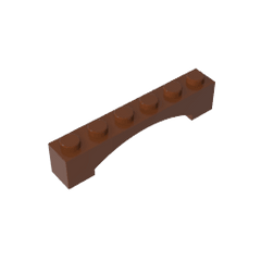 Brick Arch 1 x 6 Raised Arch #92950 Brick Arch 1 x 6 Raised Arch #92950 - 81-Reddish Brown Lego Block Sets Alternative