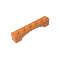 Brick Arch 1 x 6 Raised Arch #92950 Brick Arch 1 x 6 Raised Arch #92950 - 21-Orange Lego Block Sets Alternative