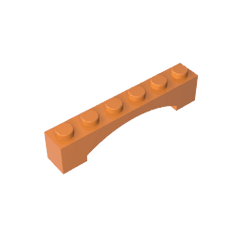 Brick Arch 1 x 6 Raised Arch #92950 Brick Arch 1 x 6 Raised Arch #92950 - 21-Orange Lego Block Sets Alternative