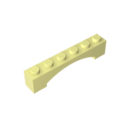 Brick Arch 1 x 6 Raised Arch #92950 Brick Arch 1 x 6 Raised Arch #92950 - 33-Bright Light Yellow Lego Block Sets Alternative