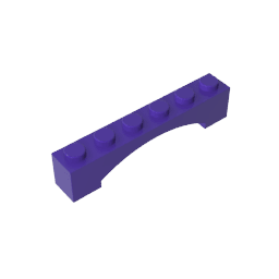 Brick Arch 1 x 6 Raised Arch #92950 Brick Arch 1 x 6 Raised Arch #92950 - 60-Dark Purple Lego Block Sets Alternative
