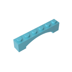 Brick Arch 1 x 6 Raised Arch #92950 Brick Arch 1 x 6 Raised Arch #92950 - 46-Medium Azure Lego Block Sets Alternative