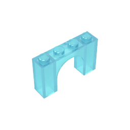 Brick Arch 1 x 4 x 2 #6182 Brick Arch 1 x 4 x 2 #6182 - 152-Trans Light Blue Lego Block Sets Alternative