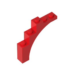 Brick Arch 1 x 5 x 4 [Irregular Bow, Raised Underside Cross Supports] #76768 Brick Arch 1 x 5 x 4 [Irregular Bow, Raised Underside Cross Supports] #76768 - 10-Red Lego Block Sets Alternative