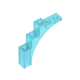 Brick Arch 1 x 5 x 4 [Irregular Bow, Raised Underside Cross Supports] #76768 Brick Arch 1 x 5 x 4 [Irregular Bow, Raised Underside Cross Supports] #76768 - 152-Trans Light Blue Lego Block Sets Alternative