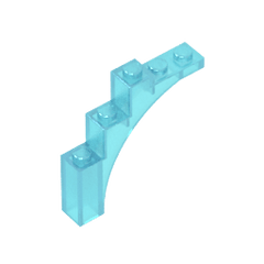 Brick Arch 1 x 5 x 4 [Irregular Bow, Raised Underside Cross Supports] #76768 Brick Arch 1 x 5 x 4 [Irregular Bow, Raised Underside Cross Supports] #76768 - 152-Trans Light Blue Lego Block Sets Alternative
