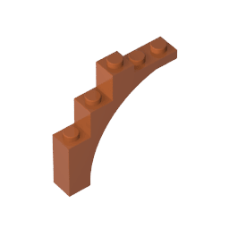 Brick Arch 1 x 5 x 4 [Irregular Bow, Raised Underside Cross Supports] #76768 Brick Arch 1 x 5 x 4 [Irregular Bow, Raised Underside Cross Supports] #76768 - 83-Dark Orange Lego Block Sets Alternative