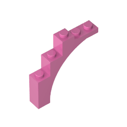 Brick Arch 1 x 5 x 4 [Irregular Bow, Raised Underside Cross Supports] #76768 Brick Arch 1 x 5 x 4 [Irregular Bow, Raised Underside Cross Supports] #76768 - 12-Dark Pink Lego Block Sets Alternative