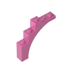 Brick Arch 1 x 5 x 4 [Irregular Bow, Raised Underside Cross Supports] #76768 Brick Arch 1 x 5 x 4 [Irregular Bow, Raised Underside Cross Supports] #76768 - 12-Dark Pink Lego Block Sets Alternative