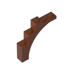Brick Arch 1 x 5 x 4 [Irregular Bow, Raised Underside Cross Supports] #76768 Brick Arch 1 x 5 x 4 [Irregular Bow, Raised Underside Cross Supports] #76768 - 81-Reddish Brown Lego Block Sets Alternative