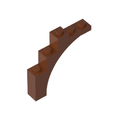 Brick Arch 1 x 5 x 4 [Irregular Bow, Raised Underside Cross Supports] #76768 Brick Arch 1 x 5 x 4 [Irregular Bow, Raised Underside Cross Supports] #76768 - 81-Reddish Brown Lego Block Sets Alternative