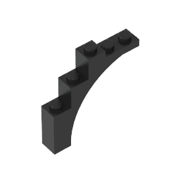Brick Arch 1 x 5 x 4 [Irregular Bow, Raised Underside Cross Supports] #76768 Brick Arch 1 x 5 x 4 [Irregular Bow, Raised Underside Cross Supports] #76768 - 80-Black Lego Block Sets Alternative