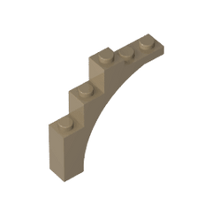 Brick Arch 1 x 5 x 4 [Irregular Bow, Raised Underside Cross Supports] #76768 Brick Arch 1 x 5 x 4 [Irregular Bow, Raised Underside Cross Supports] #76768 - 34-Dark Tan Lego Block Sets Alternative
