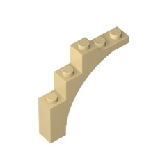 Brick Arch 1 x 5 x 4 [Irregular Bow, Raised Underside Cross Supports] #76768 Brick Arch 1 x 5 x 4 [Irregular Bow, Raised Underside Cross Supports] #76768 - 31-Tan Lego Block Sets Alternative