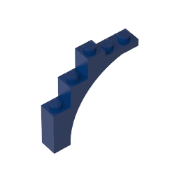 Brick Arch 1 x 5 x 4 [Irregular Bow, Raised Underside Cross Supports] #76768 Brick Arch 1 x 5 x 4 [Irregular Bow, Raised Underside Cross Supports] #76768 - 55-Dark Blue Lego Block Sets Alternative