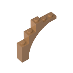 Brick Arch 1 x 5 x 4 [Irregular Bow, Raised Underside Cross Supports] #76768 Brick Arch 1 x 5 x 4 [Irregular Bow, Raised Underside Cross Supports] #76768 - 84-Medium Dark Flesh Lego Block Sets Alternative