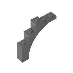 Brick Arch 1 x 5 x 4 [Irregular Bow, Raised Underside Cross Supports] #76768 Brick Arch 1 x 5 x 4 [Irregular Bow, Raised Underside Cross Supports] #76768 - 72-Dark Bluish Gray Lego Block Sets Alternative