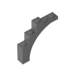 Brick Arch 1 x 5 x 4 [Irregular Bow, Raised Underside Cross Supports] #76768 Brick Arch 1 x 5 x 4 [Irregular Bow, Raised Underside Cross Supports] #76768 - 72-Dark Bluish Gray Lego Block Sets Alternative