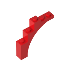 Brick Arch 1 x 5 x 4 [Irregular Bow, Raised Underside Cross Supports] #76768 Brick Arch 1 x 5 x 4 [Irregular Bow, Raised Underside Cross Supports] #76768 - 10-Red Lego Block Sets Alternative