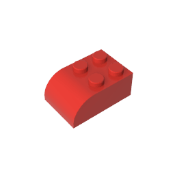 Brick Curved 2 x 3 with Curved Top #6215 Brick Curved 2 x 3 with Curved Top #6215 - 10-Red Lego Block Sets Alternative
