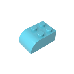 Brick Curved 2 x 3 with Curved Top #6215 Brick Curved 2 x 3 with Curved Top #6215 - 46-Medium Azure Lego Block Sets Alternative