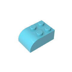 Brick Curved 2 x 3 with Curved Top #6215 Brick Curved 2 x 3 with Curved Top #6215 - 46-Medium Azure Lego Block Sets Alternative
