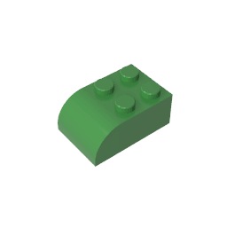 Brick Curved 2 x 3 with Curved Top #6215 Brick Curved 2 x 3 with Curved Top #6215 - 40-Green Lego Block Sets Alternative