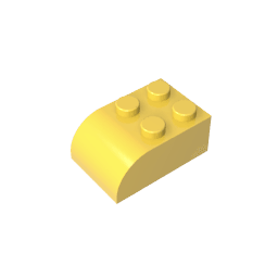 Brick Curved 2 x 3 with Curved Top #6215 Brick Curved 2 x 3 with Curved Top #6215 - 30-Yellow Lego Block Sets Alternative